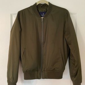 American Eagle Olive Green Bomber Jacket